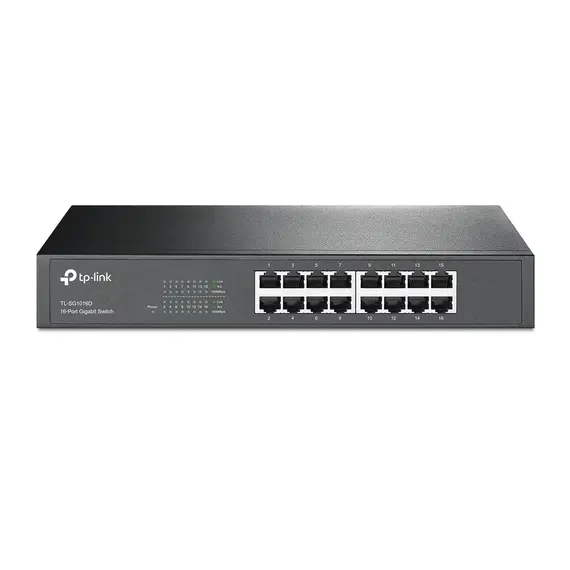 TP-Link 16-Port Gigabit Switch with 1U Rack-Mount Steel Case (TL-SG1016D)