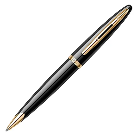 WATERMAN Carene Ballpoint Pen Black Gold Trim