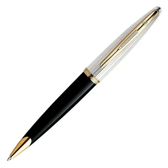 WATERMAN Carene Deluxe Ballpoint Pen Black Gold Trim