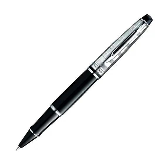 WATERMAN Expert Deluxe Rollerball Pen Black Chrome Trim