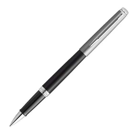 WATERMAN Hemisphere Essential Rollerball Pen Matte Stainless Steel and Black Barrel Chrome Trim