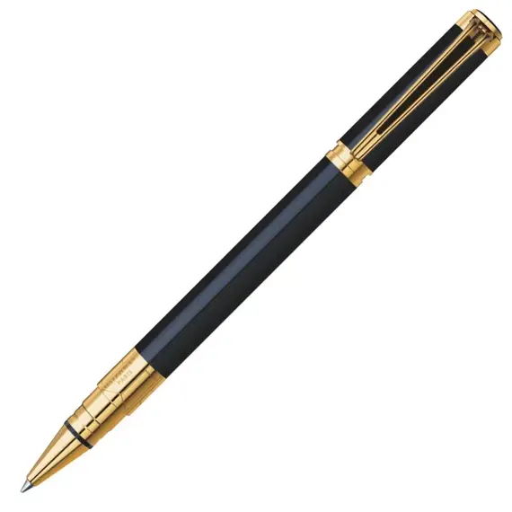 WATERMAN Perspective Rollerball Pen Black Gold Trim