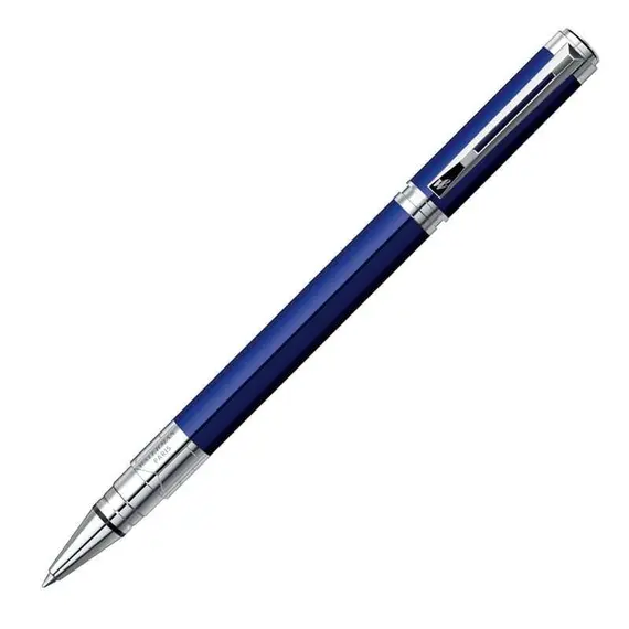 WATERMAN Perspective Rollerball Pen Blue Chrome Trim