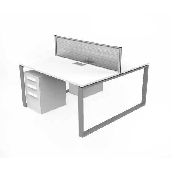 محطة عمل لشخصين - بيانكو أبيض 140 سم