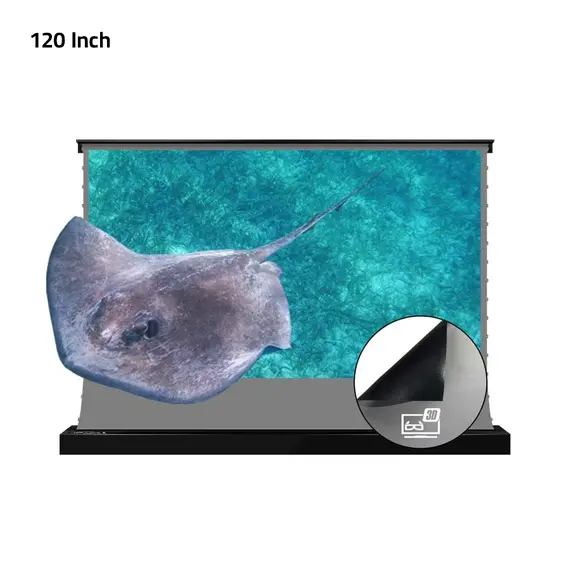 ام جي شاشة بروجكتور أرضية كهربائية مع أوبسيديان ALR مقاس 120 بوصة رمادي