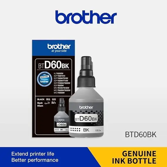 Brother Genuine Ink Bottle Black (BTD60BK)