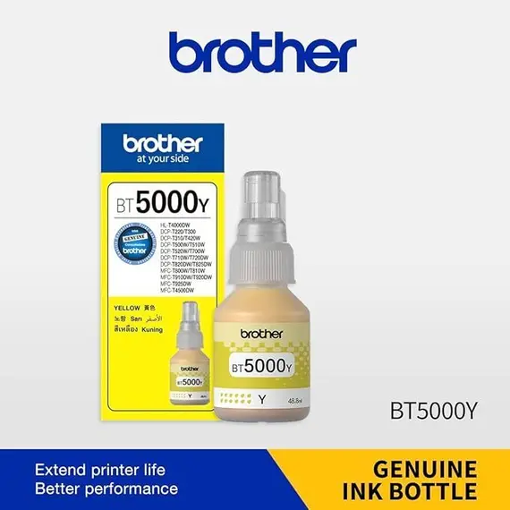 Brother Genuine Ink Bottle Yellow (BT5000Y)