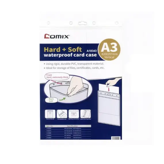 Comix Documents Covers, Sheet Protector, A3, Transparent L File