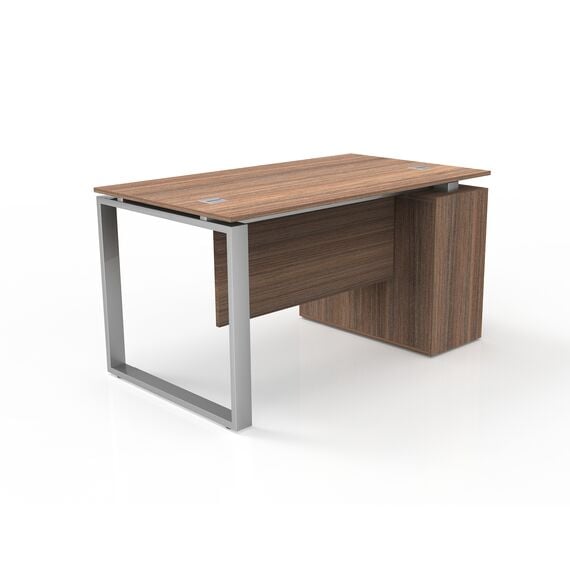 مكتب  مع قاعدة عالمية، وصندوق ملف باللون البني - 140 سم