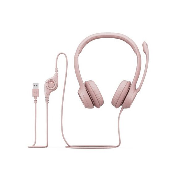 Logitech H390 wired headset (Rose)