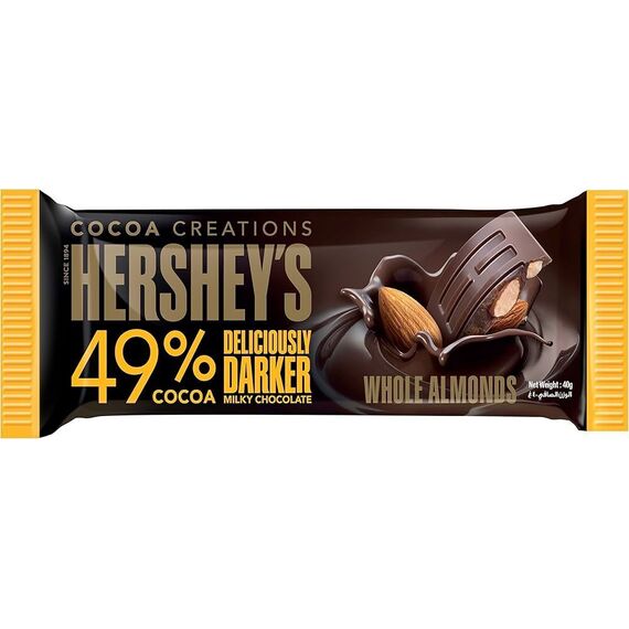HERSHEY'S DARK CHOCO BAR ALMOND 24x 40G