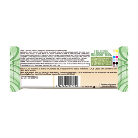 HERSHEY'S MINT N CREME BAR 24x 39G