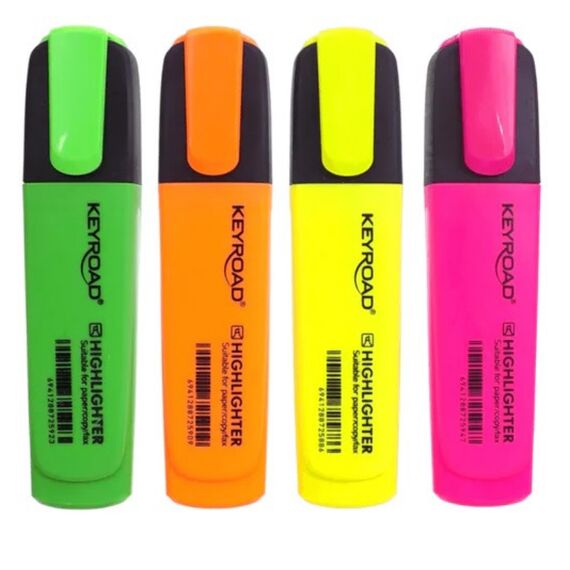 قلم تظليل، كيرود ، راس مشطوف 1-5 مل، علبة 4 الوان