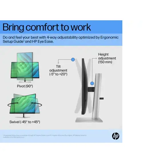 شاشة HP بدقة عالية مقاس 27 بوصة IPS E27 G5 FHD (6N4E2AA)