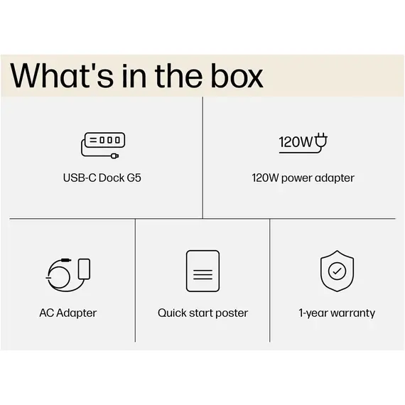 HP USB-C Dock G5 - Universal USB-C Docking Station (5TW10AA) HP USB-C Dock G5 - Universal USB-C Docking Station (5TW10AA)