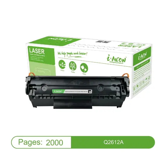 ​i-Aicon Compatible Laser Toner Black (HP Q2612A|12A /FX9/FX10/ Canon 103/303/703/104/304)