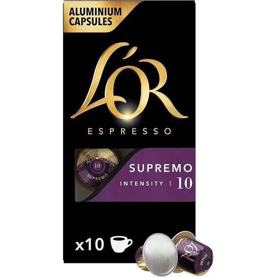 L'OR كبسولات إسبرسو سوبريمو (10 × 10)