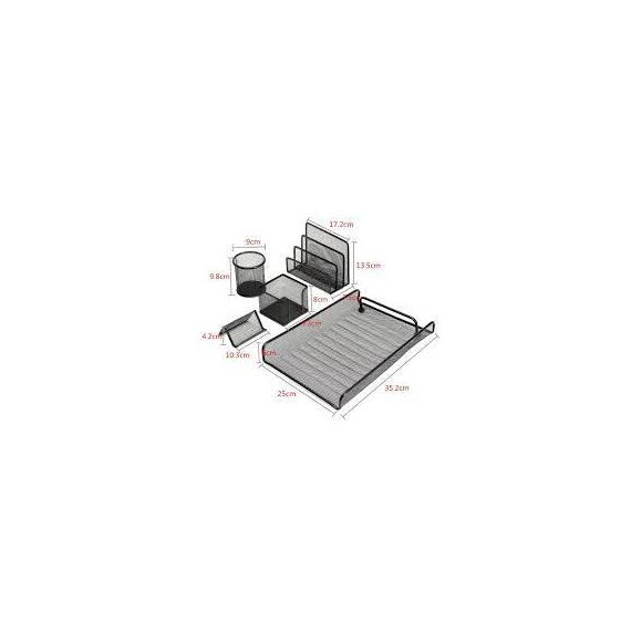Metal Mesh Desk Sets 5 PCS - Black