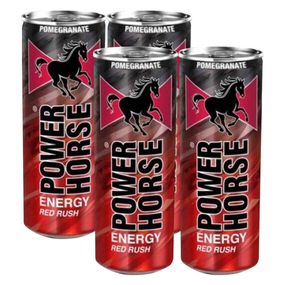 مشروب الطاقة باور هورس رد رش - 24 علبة × 250 مل