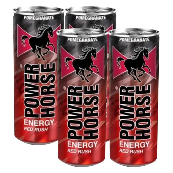 مشروب الطاقة باور هورس رد رش - 24 علبة × 250 مل