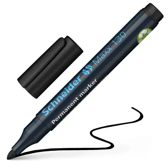 شنايدر ماكس 130 قلم ماركر دائم مدبب أسود (10 حبة/علبة)