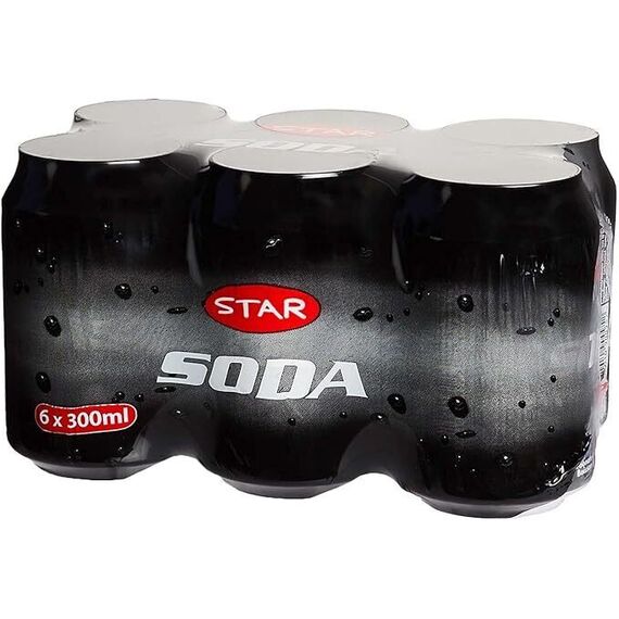 مشروب غازي ستار في علب - 6 علب × 300 مل