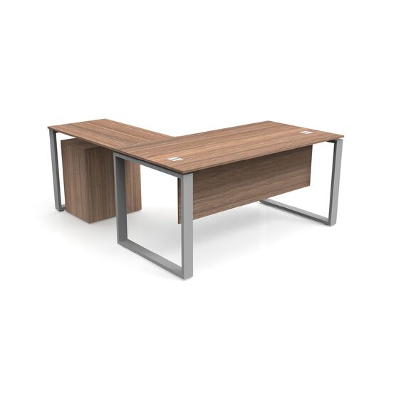 Desk Brown with Mobile Pedestal - 160cm