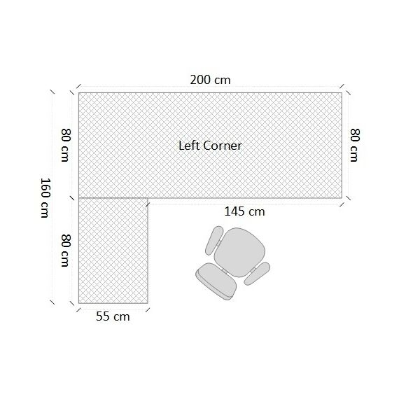 مكتب الشامل مع قاعدة متحركة بني- 200 سم