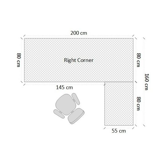 مكتب الشامل مع قاعدة متحركة بني- 200 سم