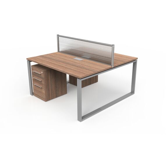 محطة عمل لشخصين - بني 140 سم