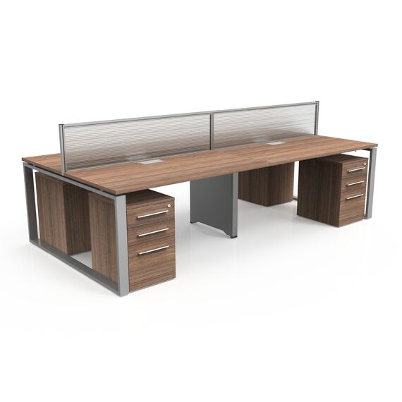 محطة عمل لأربعة اشخاص - بني 290 سم