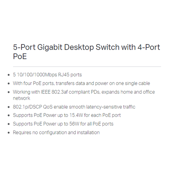 محول جيجابت مكتبي 5 منافذ – (TL-SG1005P)
