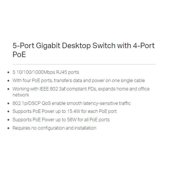 محول جيجابت مكتبي 5 منافذ – (TL-SG1005P)