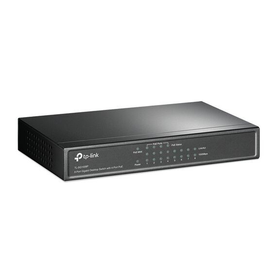 8-Port Gigabit Desktop Switch with 4-Port PoE+ – (TL-SG1008P) 8-Port Gigabit Desktop Switch with 4-Port PoE+ – (TL-SG1008P)