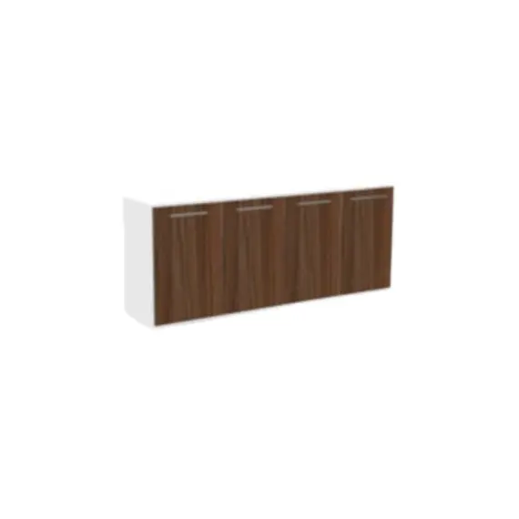 Cabinet 4 Wooden Doors - White + Brown  90cm H