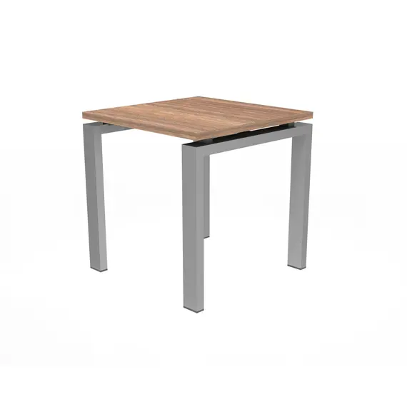 Coffee Table - Brown Top Metal Legs Grey 45cm.