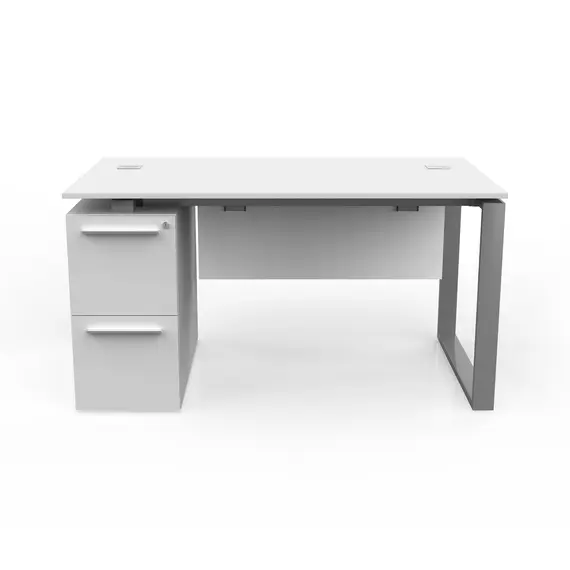 Desk White Pedestal, 1 Box, 1 File - 140cm