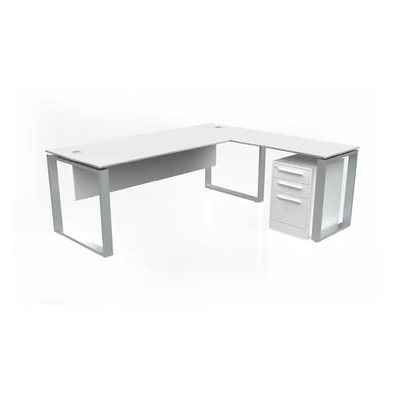 Desk White with Mobile Pedestal - 180cm