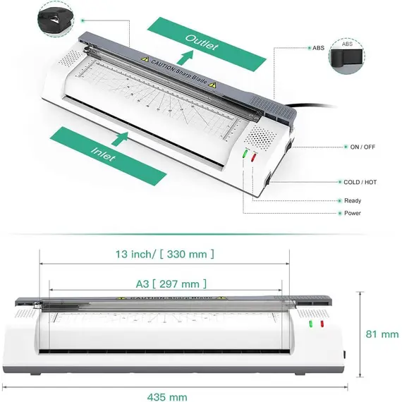 هاي تكنو مكينة تغليف حراري OL381C مقاس A3, 4 image
