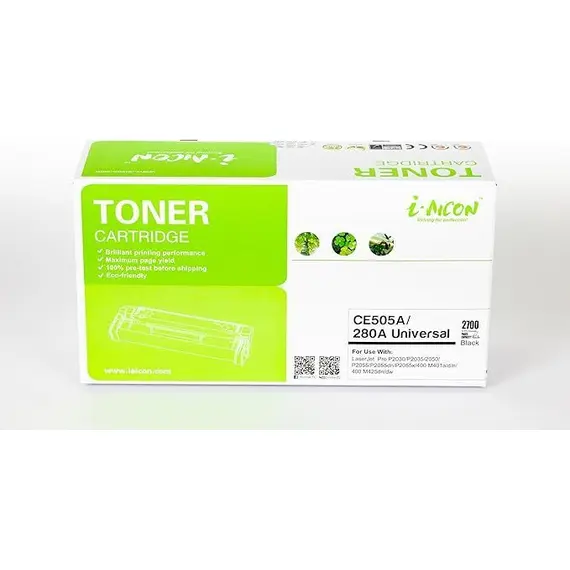 i-Aicon Compatible Laser Toner Black (HP CE505|05A / CF280A|80A, Canon 119/319/719/120/320/720)