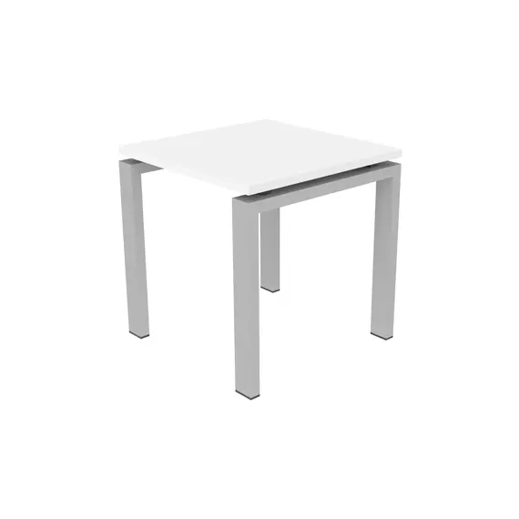 Coffee Table - White Top Metal Legs Grey 45cm.