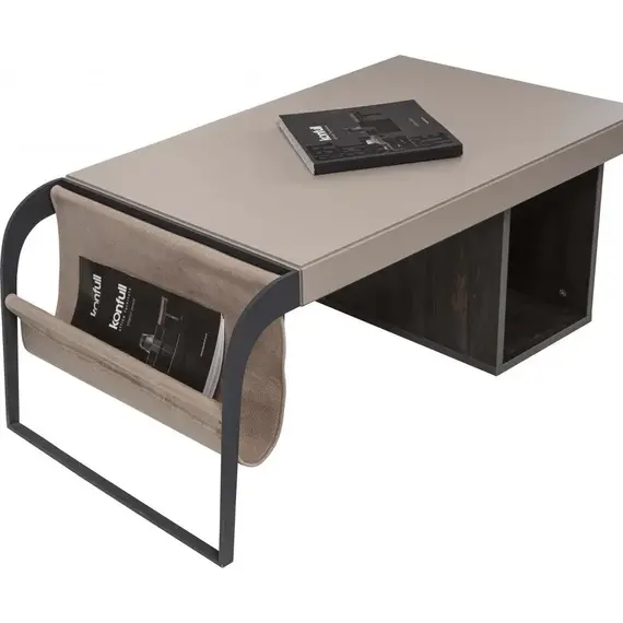 Office Set New Aura - Black & Dark Beige Desk, 3-Piece (TLLL-DS002)