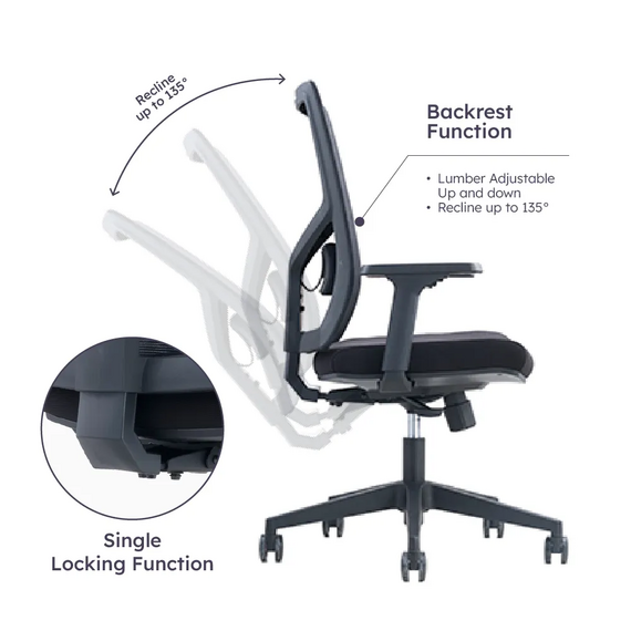 Office Chair M-16L Ergonomic Design (TLLL-C022)