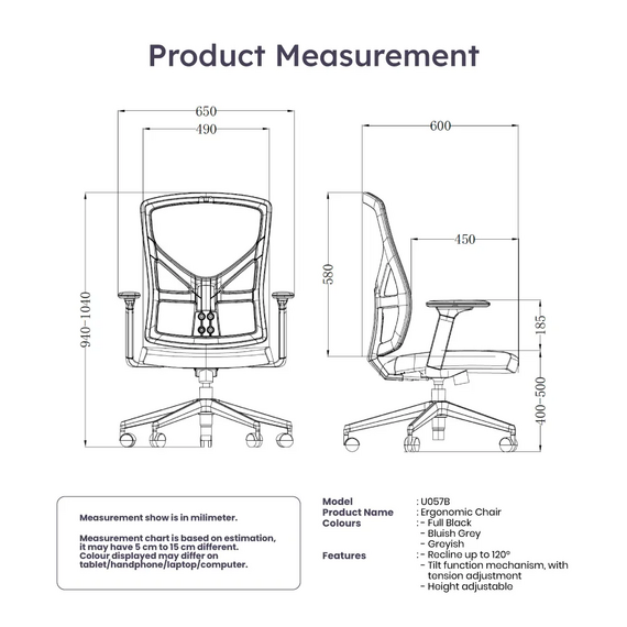 Office Chair O-57L Ergonomic Design (TLLL-C011)