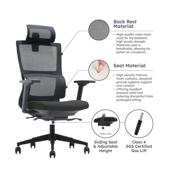 Office Chair S-3000H Ergonomic Design (TLLL-C004)
