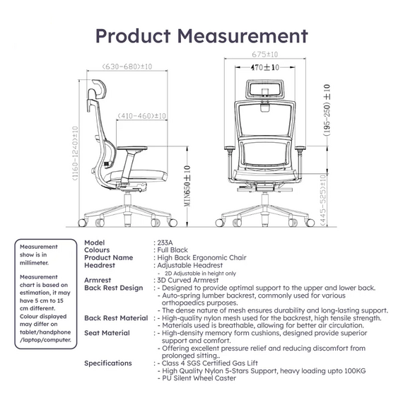 Office Chair S-3000H Ergonomic Design (TLLL-C004)