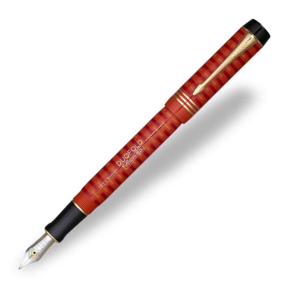 PARKER Duofold 100th Limited Edition Medium Fountain Pen Red Gold Trim