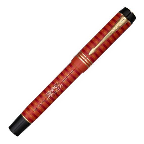 PARKER Duofold 100th Limited Edition Medium Fountain Pen Red Gold Trim