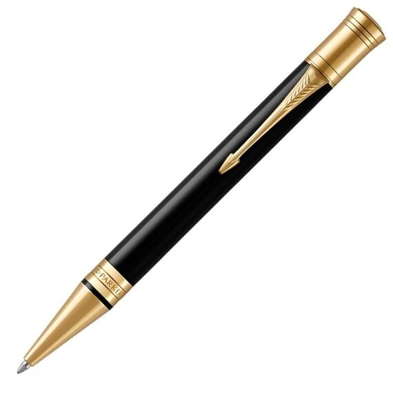 PARKER Duofold Medium Ballpoint Pen Classic Black Gold Trim Black Ink