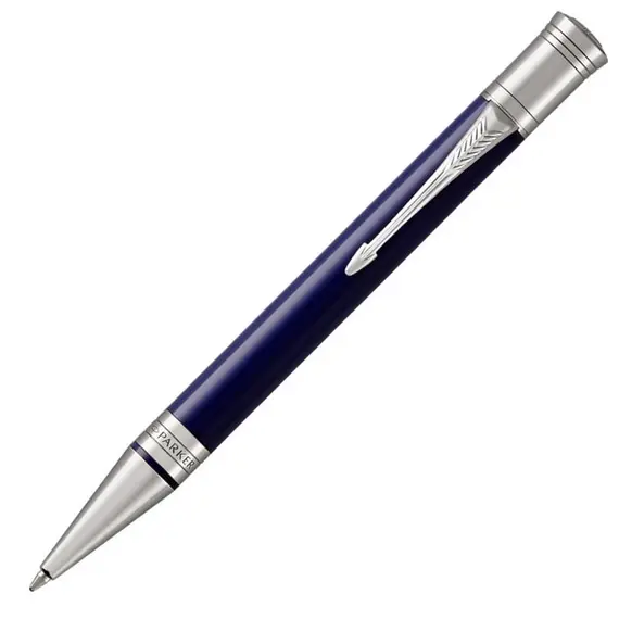 PARKER Duofold Medium Ballpoint Pen Classic Blue Chrome Trim Black Ink, 2 image